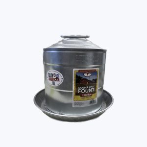 Metal Double Wall Fount Poultry Water 2 Gal